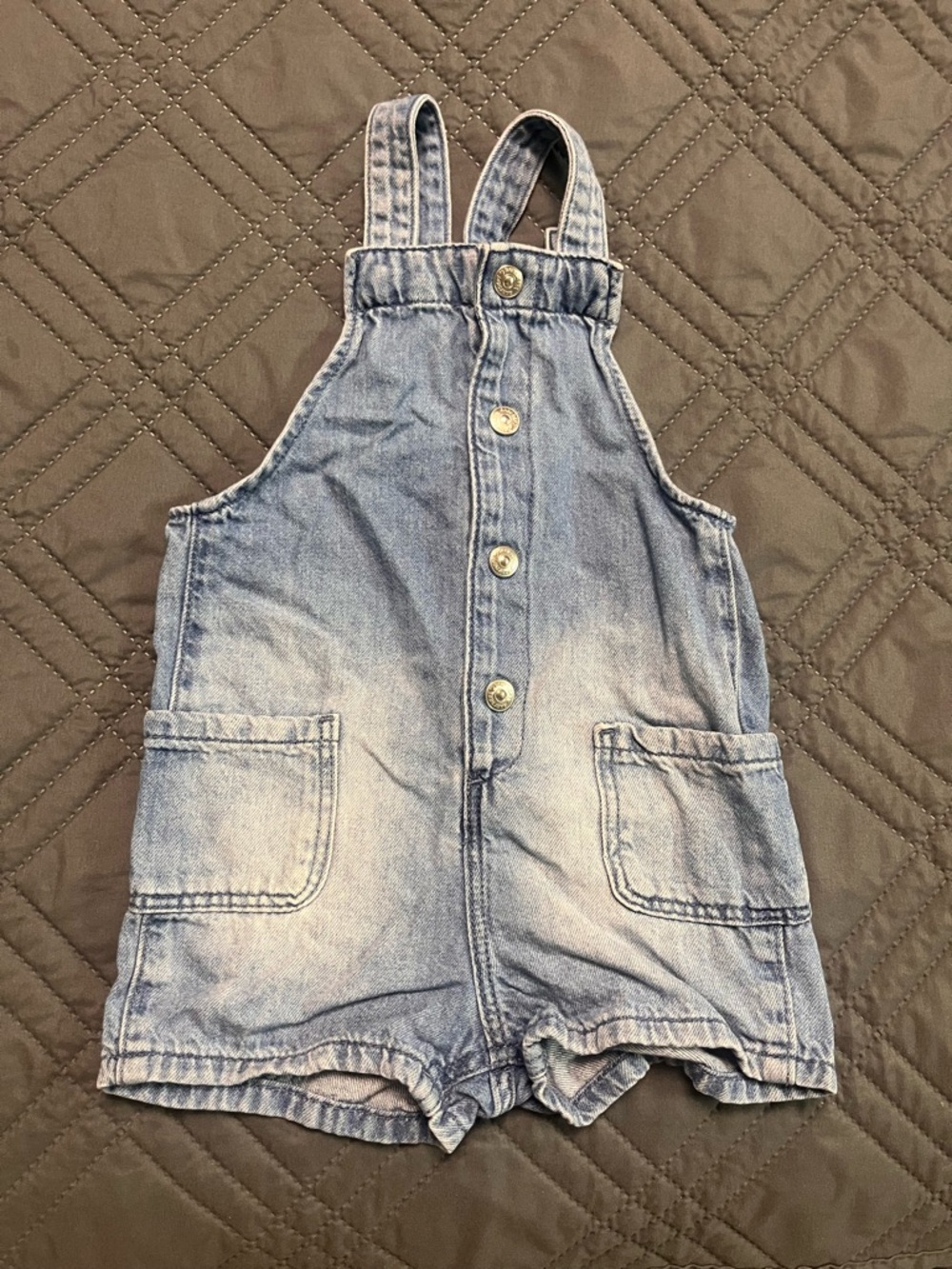 H&M Light Blue Denim Short Overalls - 9 months